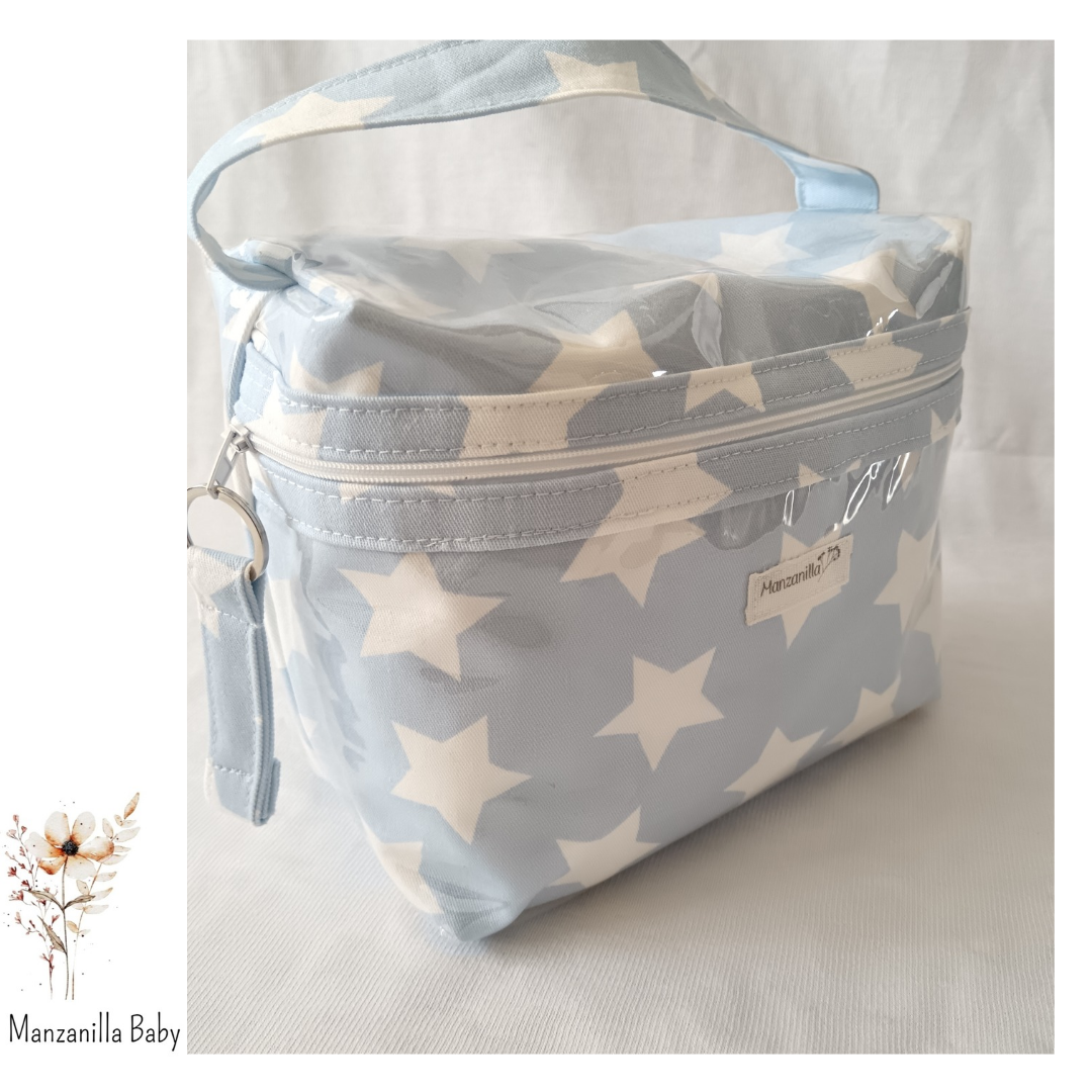 Necessaire Bolsito Estrellas Celeste