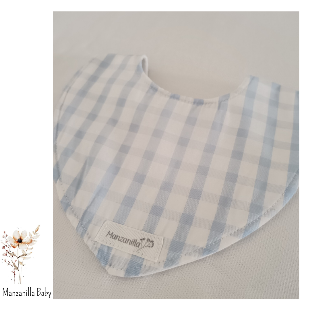 Baberos Cuadros Celeste