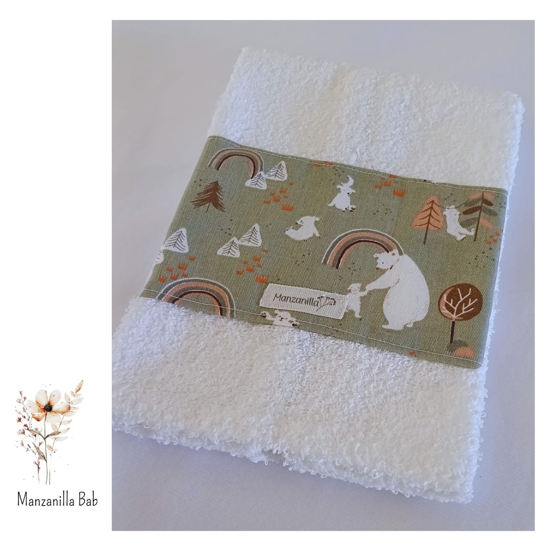 Toalla de Mano Osos Verde