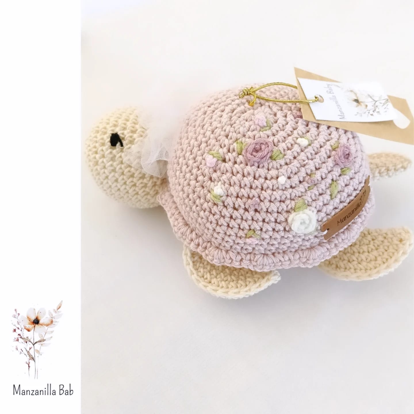 Tortuga Rosa Bordada