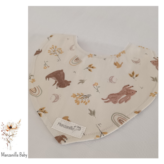 Babero Osos Arcoiris Beige