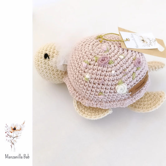 Tortuga Rosa Bordada
