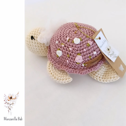 Tortuga Rosa Viejo Bordada