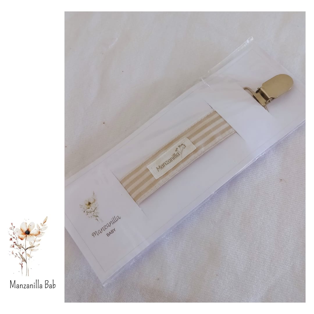 Portachupete Rayitas Beige