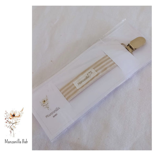 Portachupete Rayitas Beige